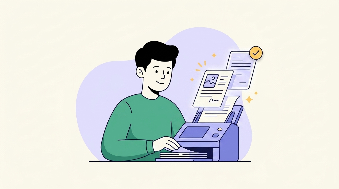Document scanning high-volume digitisation illustration
